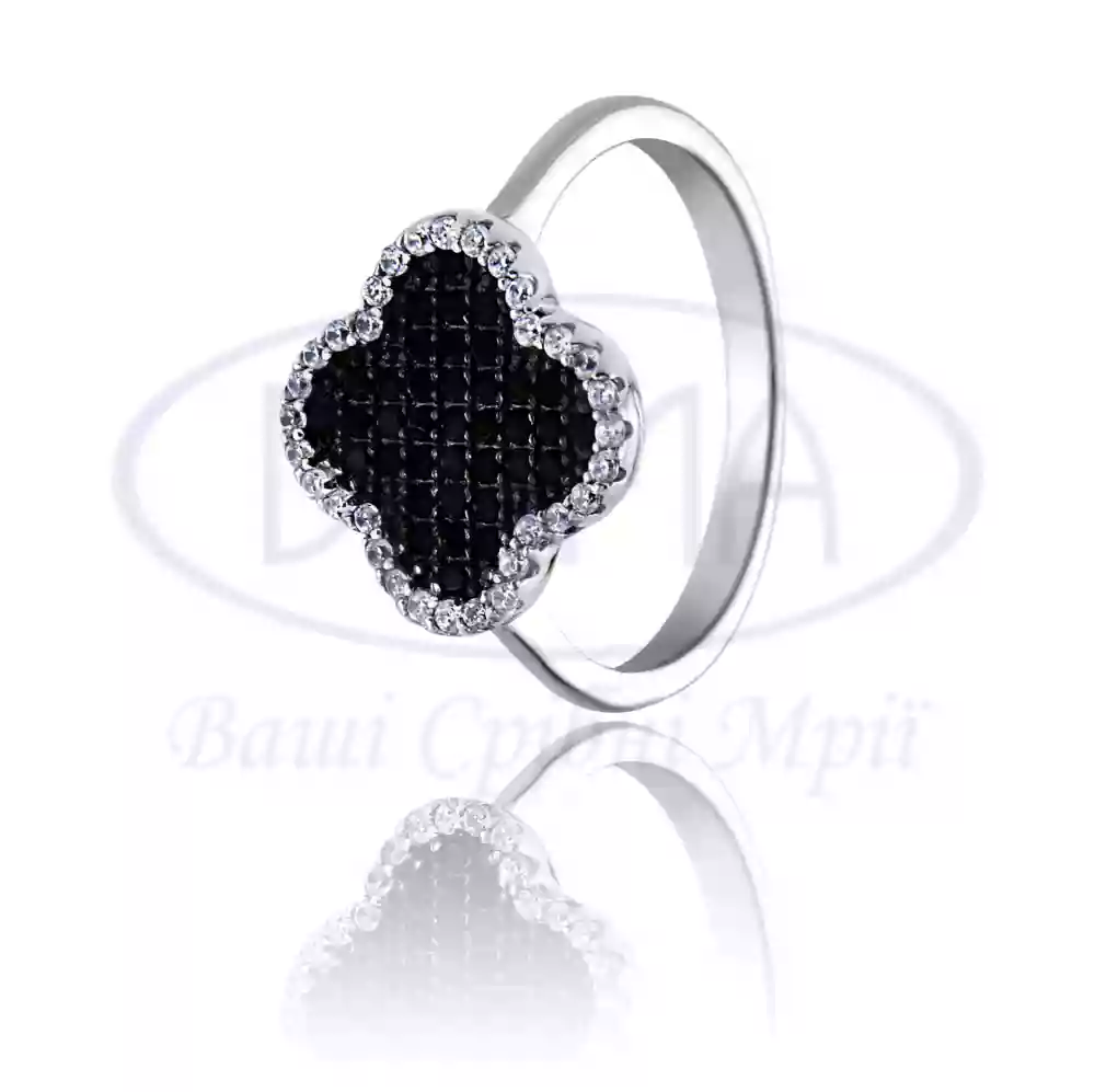 Каблучка срібна з цирконом фото 1