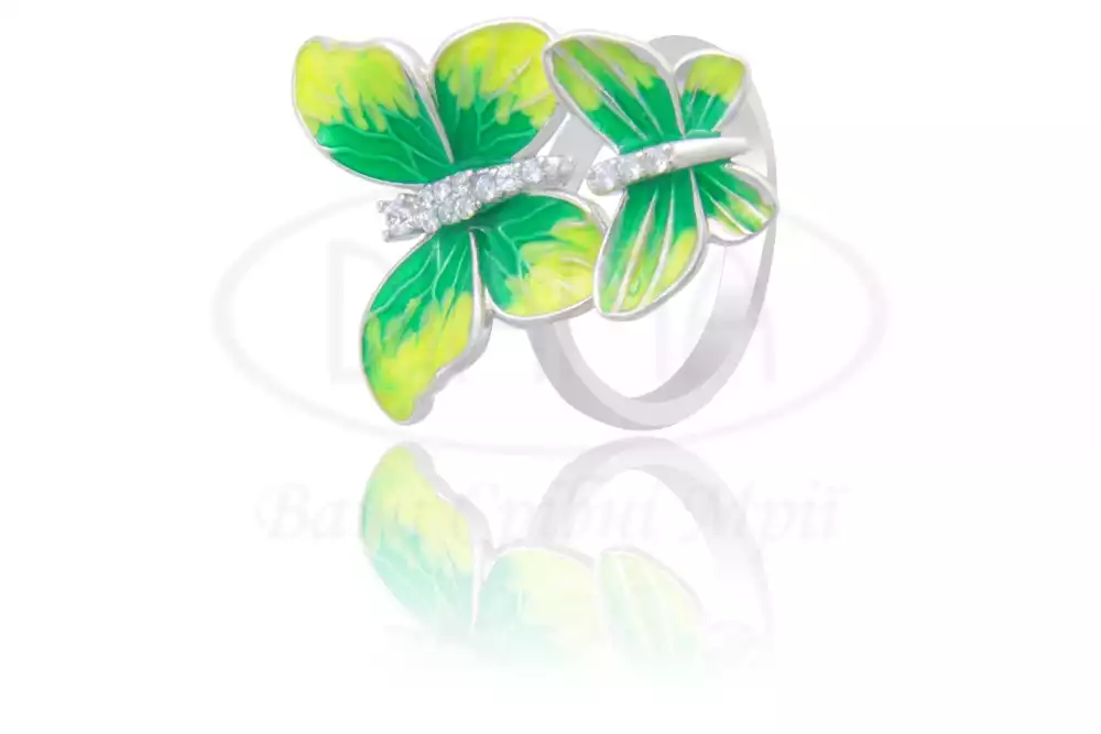 Каблучка срібна з Емаллю фото 1