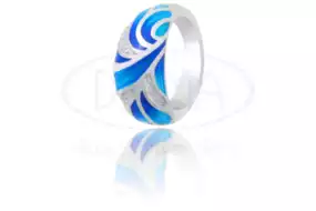 Каблучка срібна з Емаллю