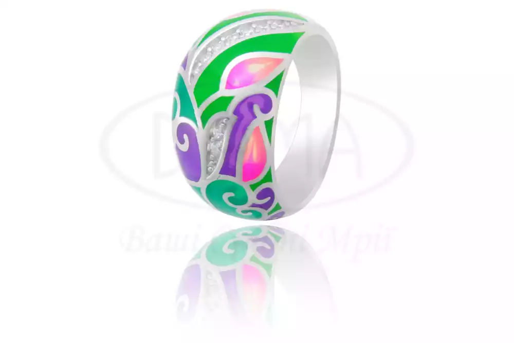 Каблучка срібна з Емаллю фото 1