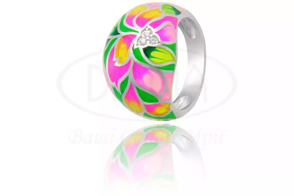 Каблучка срібна з Емаллю фото 1