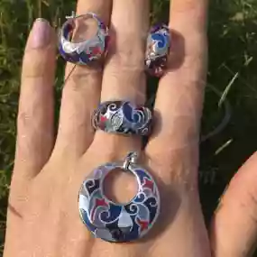 Підвіска срібна з Емаллю