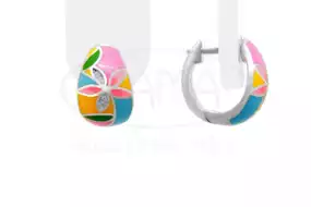 Сережки срібні з Емаллю