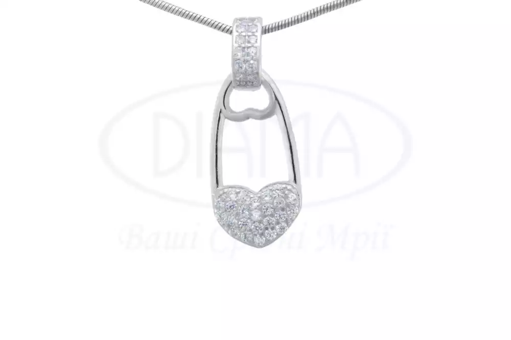 Срібна підвіска "Булавка" фото 1