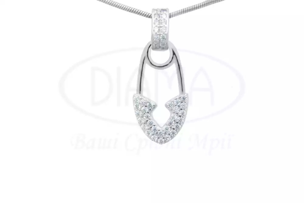 Срібна підвіска "Булавка" фото 1