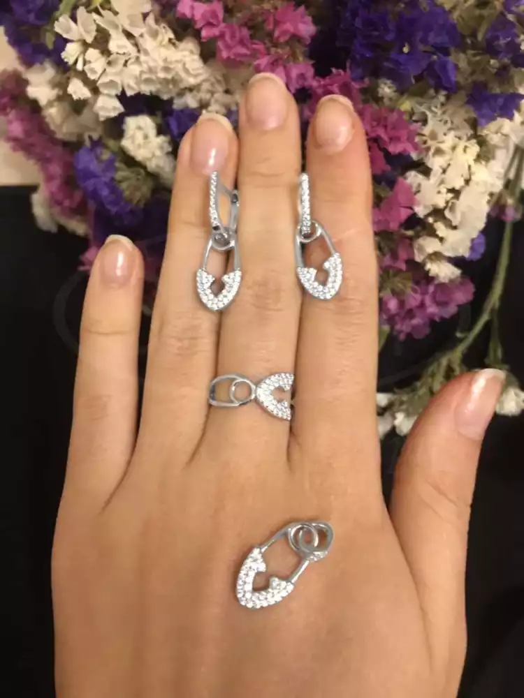 Срібна підвіска "Булавка" фото 2