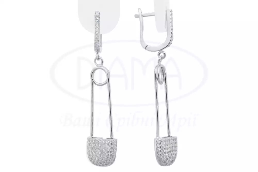 Срібні сережки "Булавки" фото 1