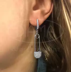 Срібні сережки "Булавки"