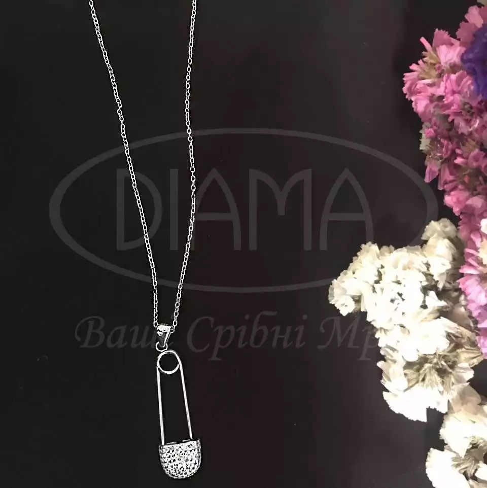Срібне кольє Булавка фото 2