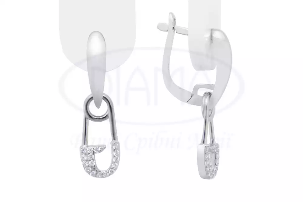 Срібні сережки Булавка фото 1