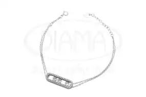 Срібний браслет з цирконом