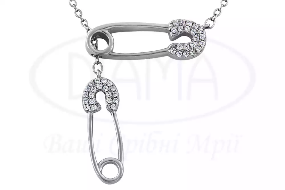 Срібне кольє "Булавки" фото 1