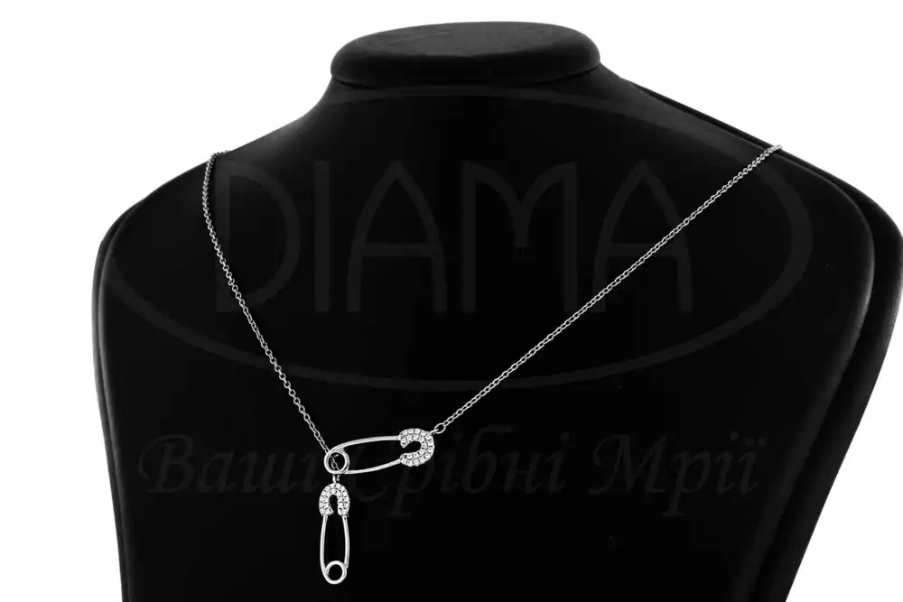 Срібне кольє "Булавки" фото 3