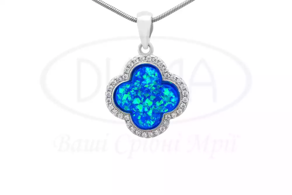 Срібна підвіска "Клевер" фото 1