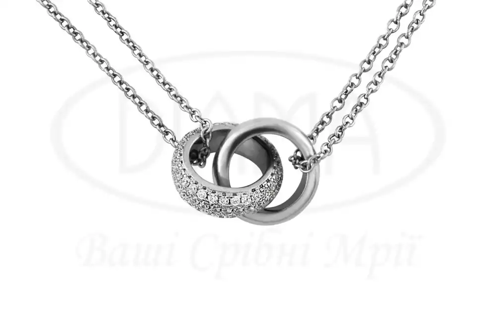 Срібне кольє з Цирконом фото 1