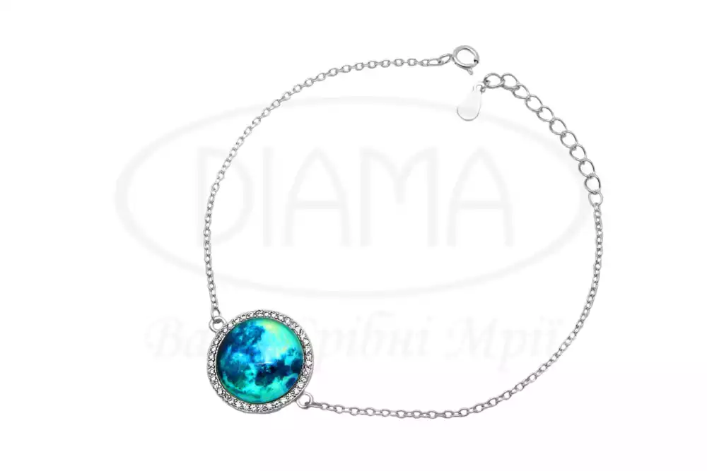 Срібний браслет що світиться фото 1