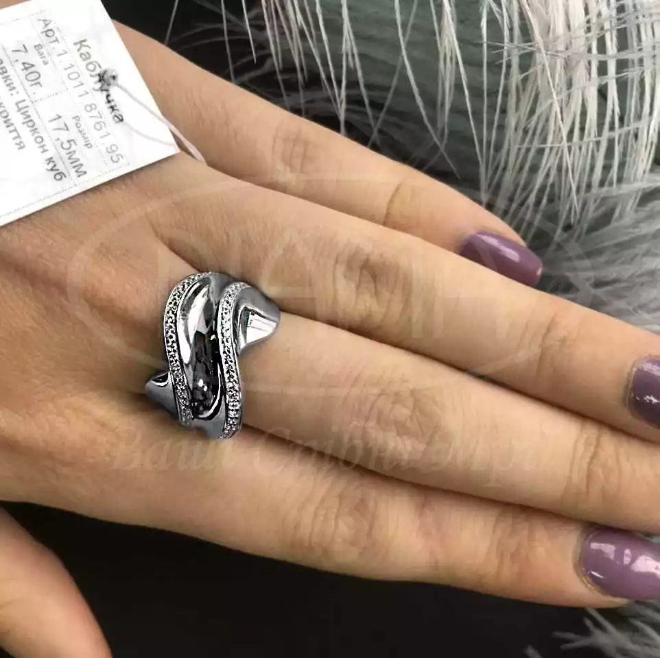 Каблучка срібна з Цирконом фото 2