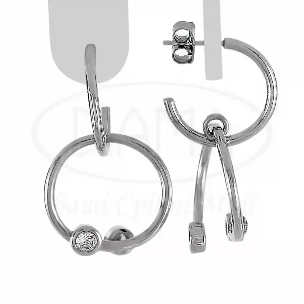 Сережки срібні з цирконом фото 1