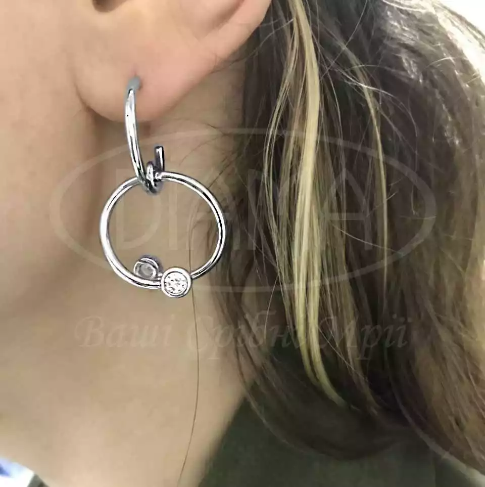 Сережки срібні з цирконом фото 2