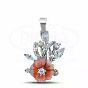 Підвіска срібна з Перламутром та Цирконом