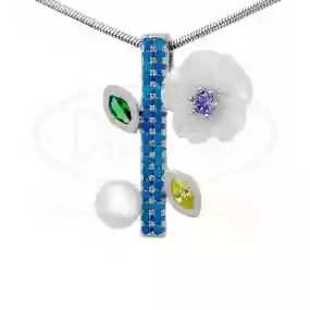 Підвіска срібна з Цирконом та Перламутром