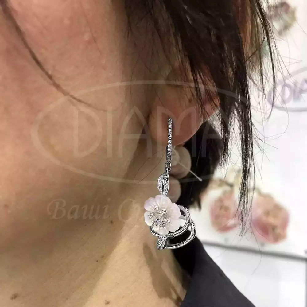 Срібні сережки з перламутром фото 2