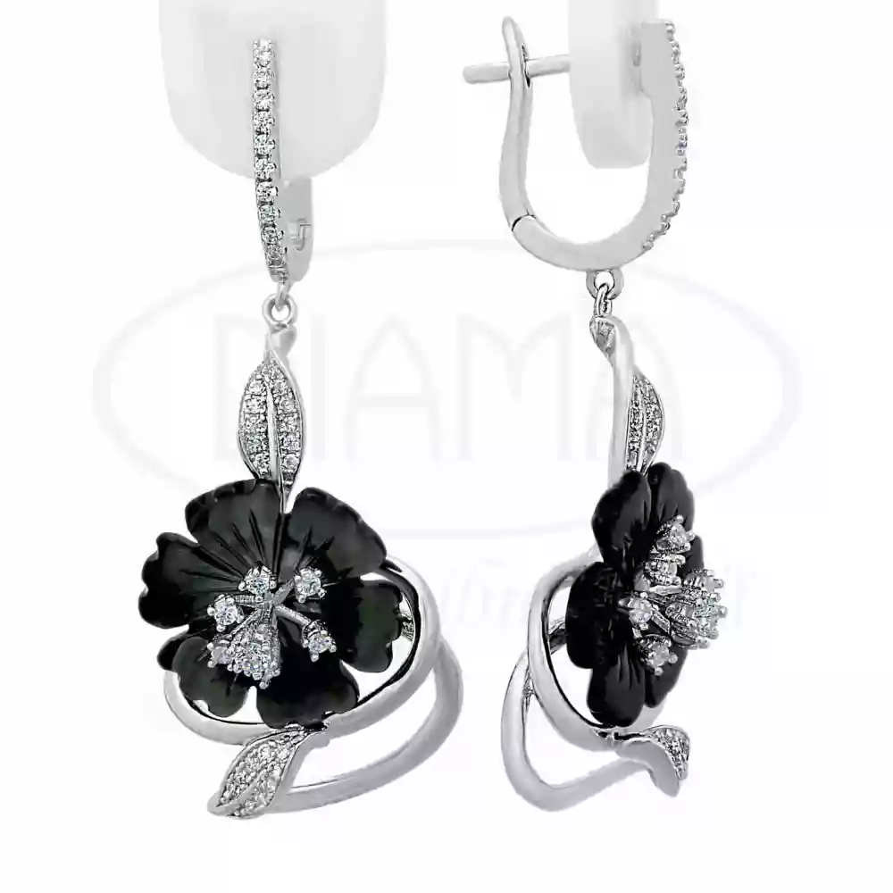 Срібні сережки з перламутром фото 1