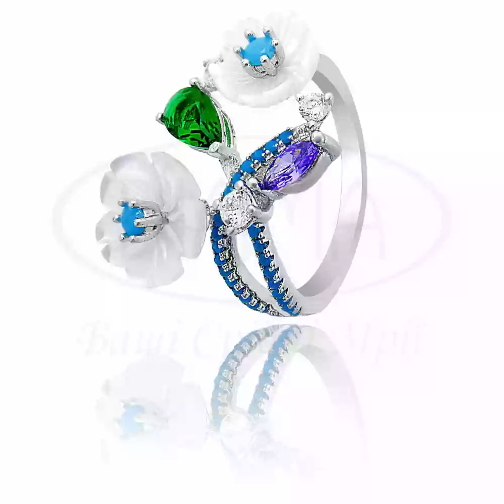 Каблучка срібна з Цирконом та Перламутром фото 1