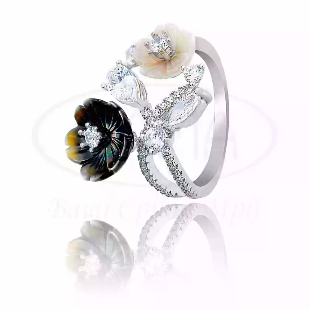 Каблучка срібна з Цирконом та Перламутром фото 1