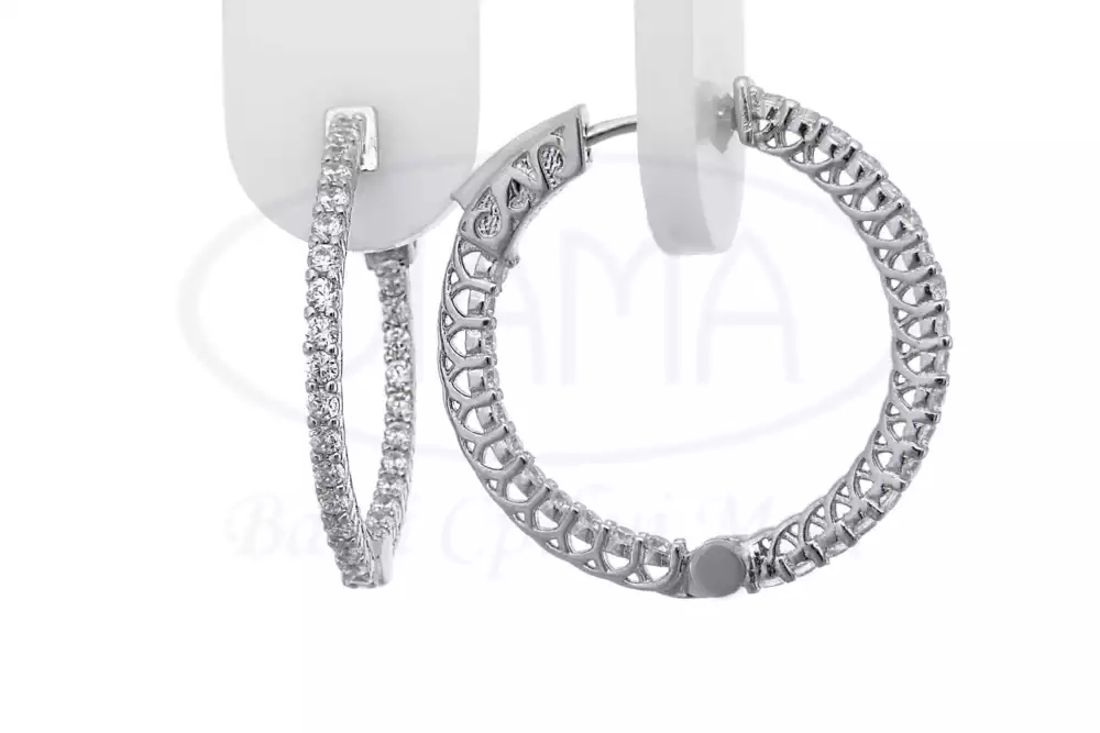 Сережки срібні з цирконом фото 1