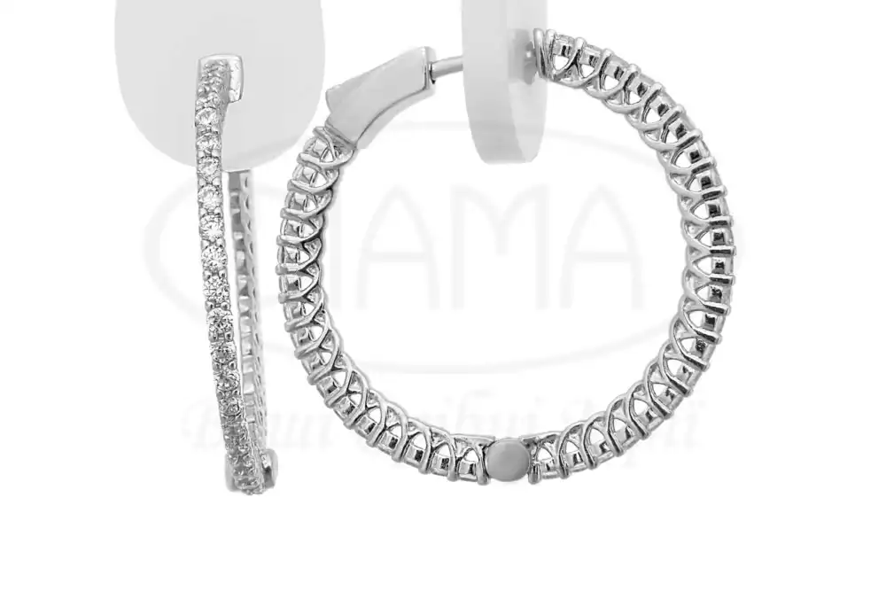 Сережки срібні з цирконом фото 1