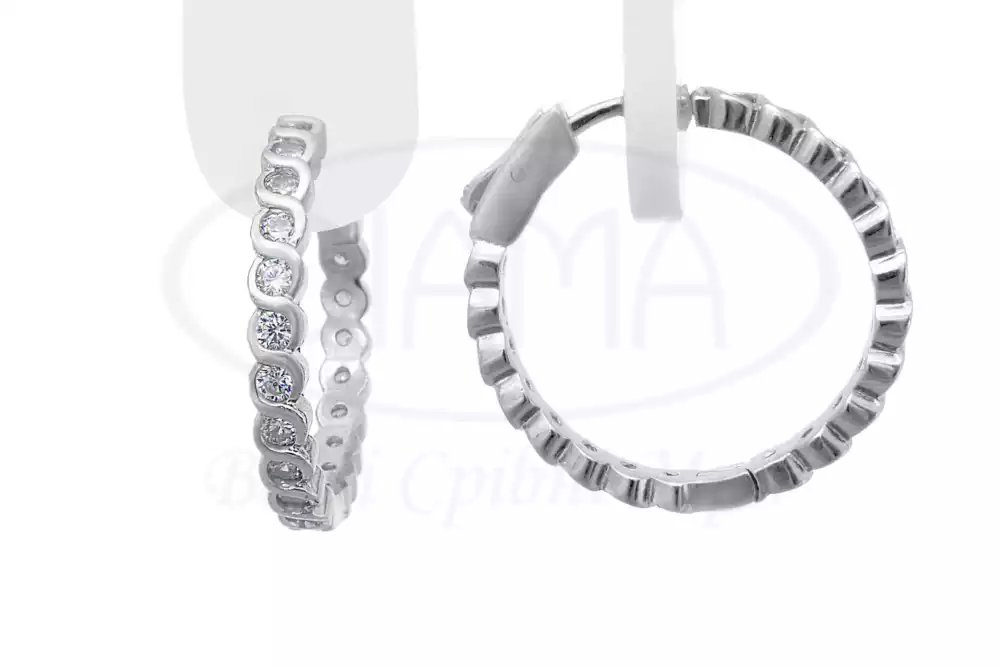 Сережки срібні з цирконом фото 1