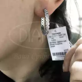 Сережки срібні з цирконом