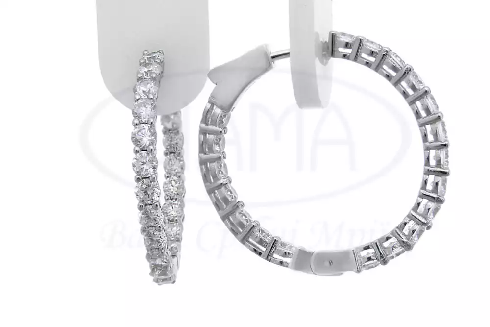 Сережки срібні з цирконом фото 1