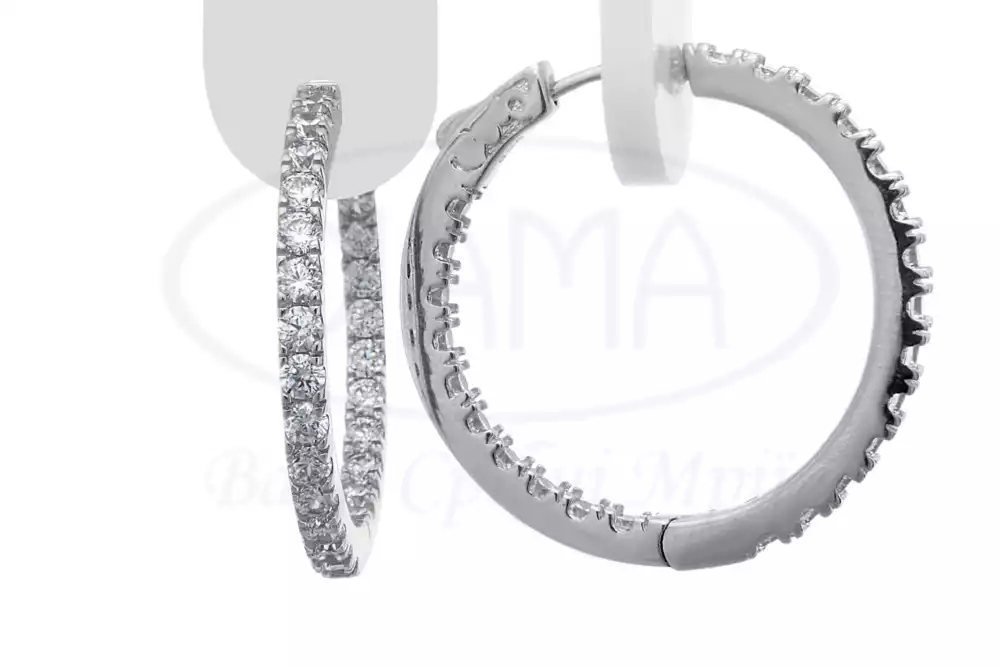 Срібні сережки з цирконом фото 1