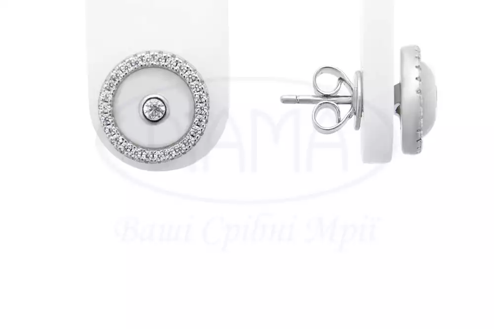 Сережки срібні з Перламутром фото 1