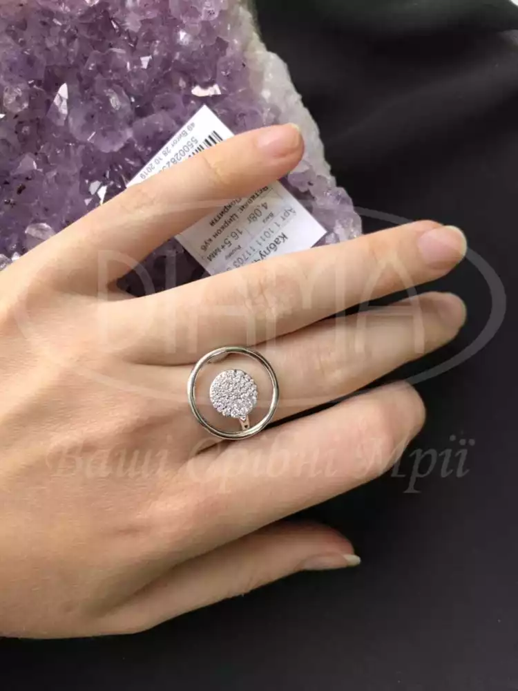 Каблучка срібна з Цирконом фото 2