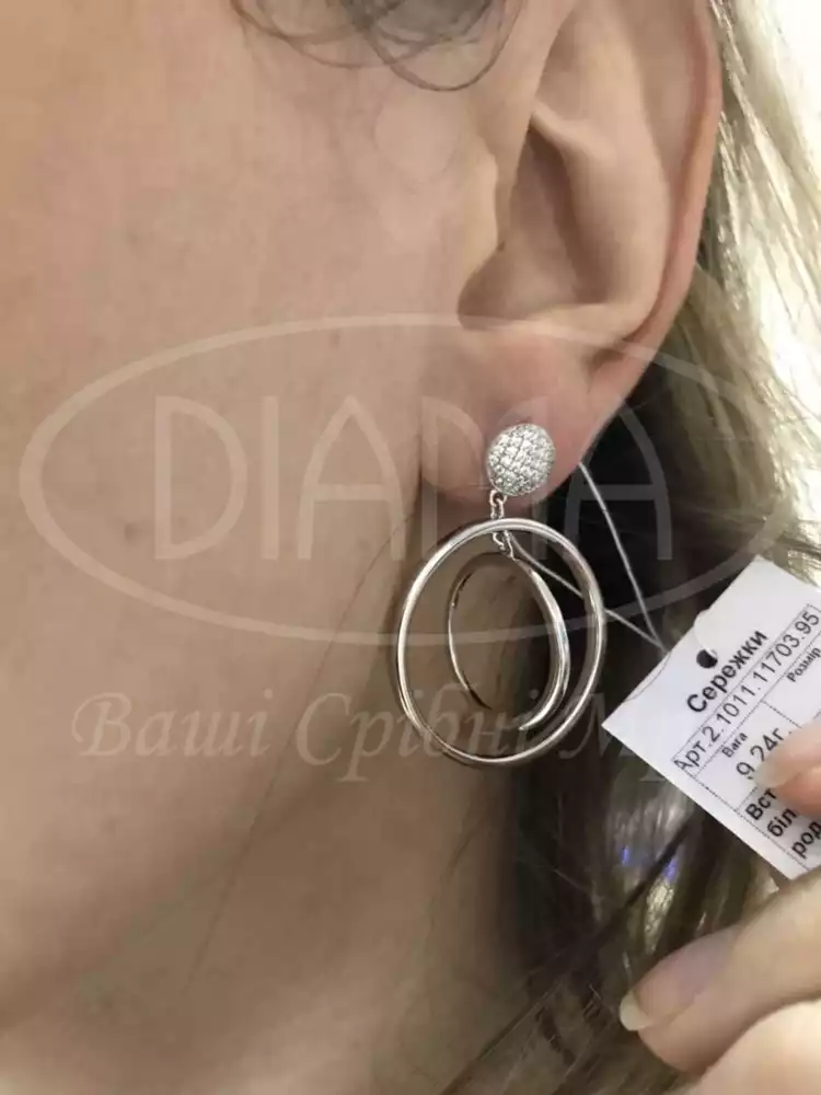 Сережки срібні з Цирконом фото 2