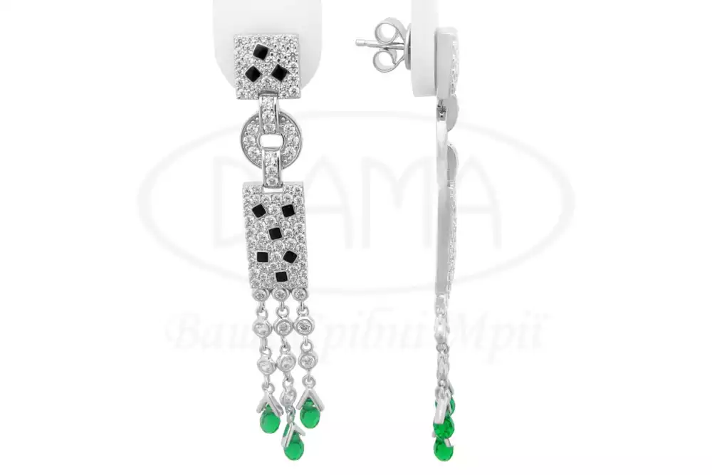 Сережки срібні з Цирконом фото 1