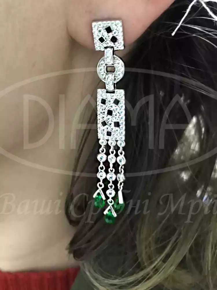 Сережки срібні з Цирконом фото 2