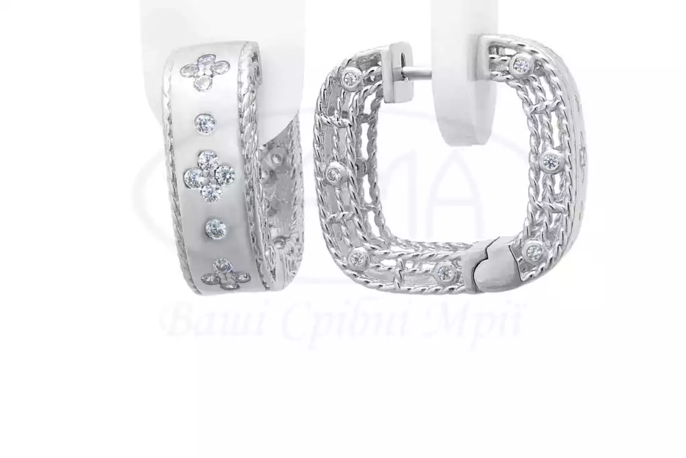 Сережки срібні з Цирконом фото 1