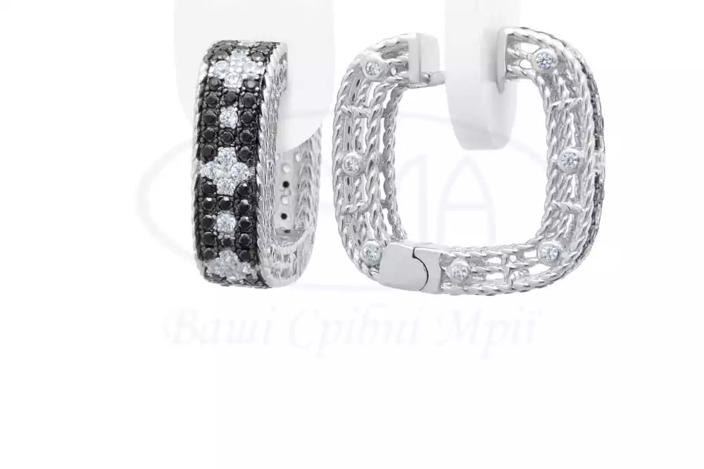 Сережки срібні з Цирконом фото 1