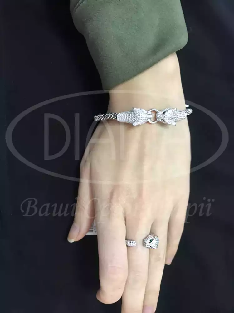 Браслет срібний "Пантера" фото 3