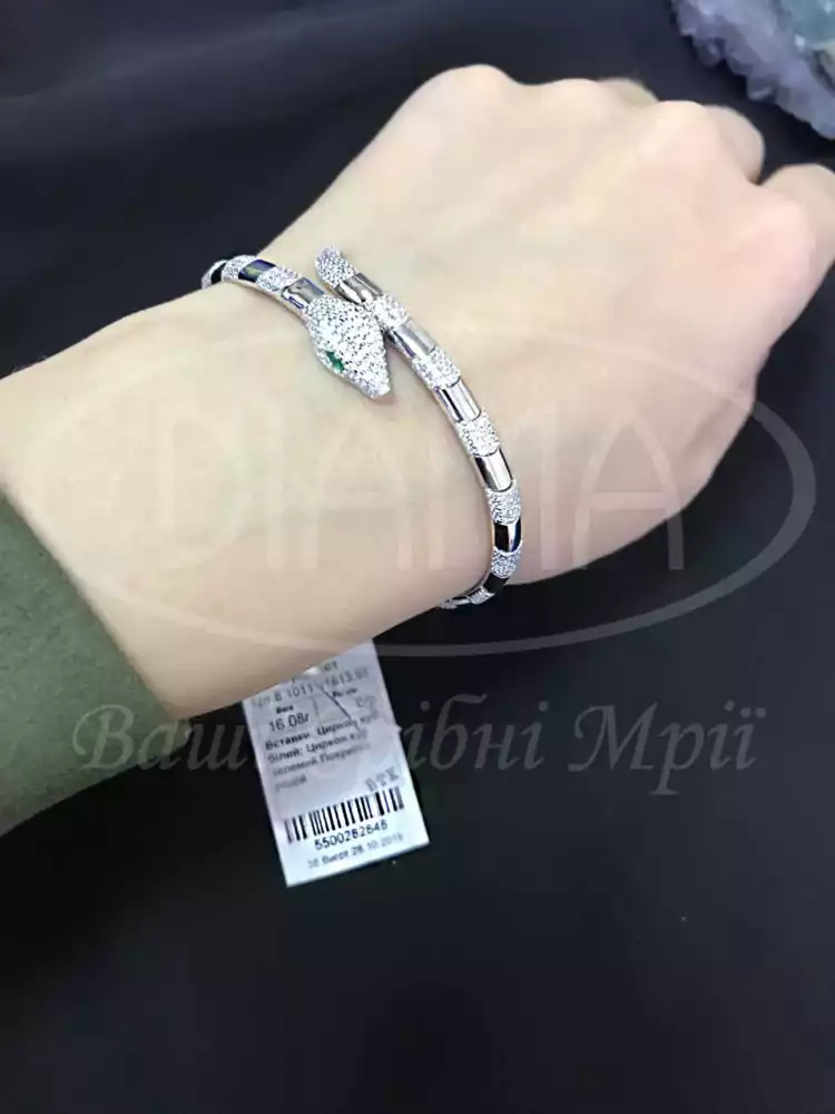 Браслет срібний в формі Змії фото 3