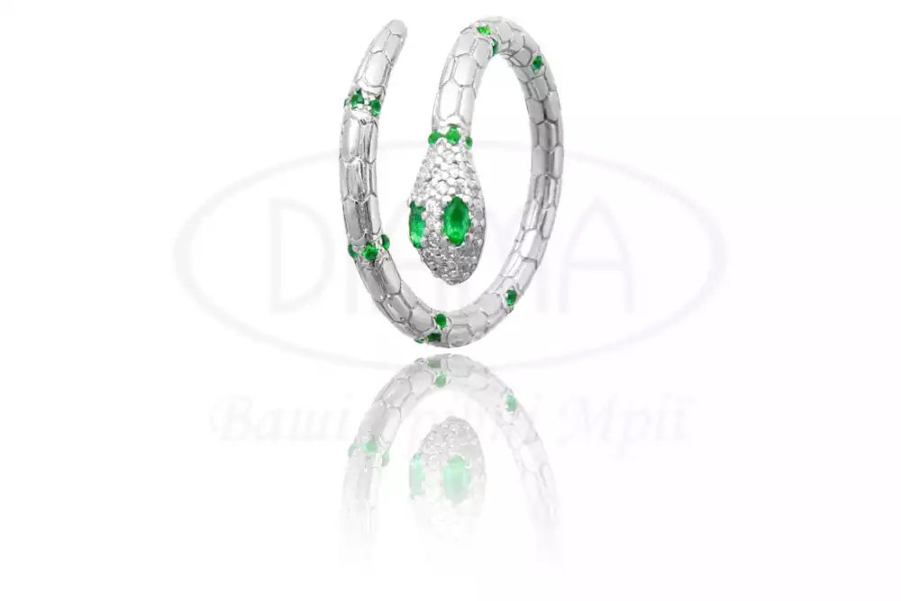 Каблучка срібна "Змія" фото 1