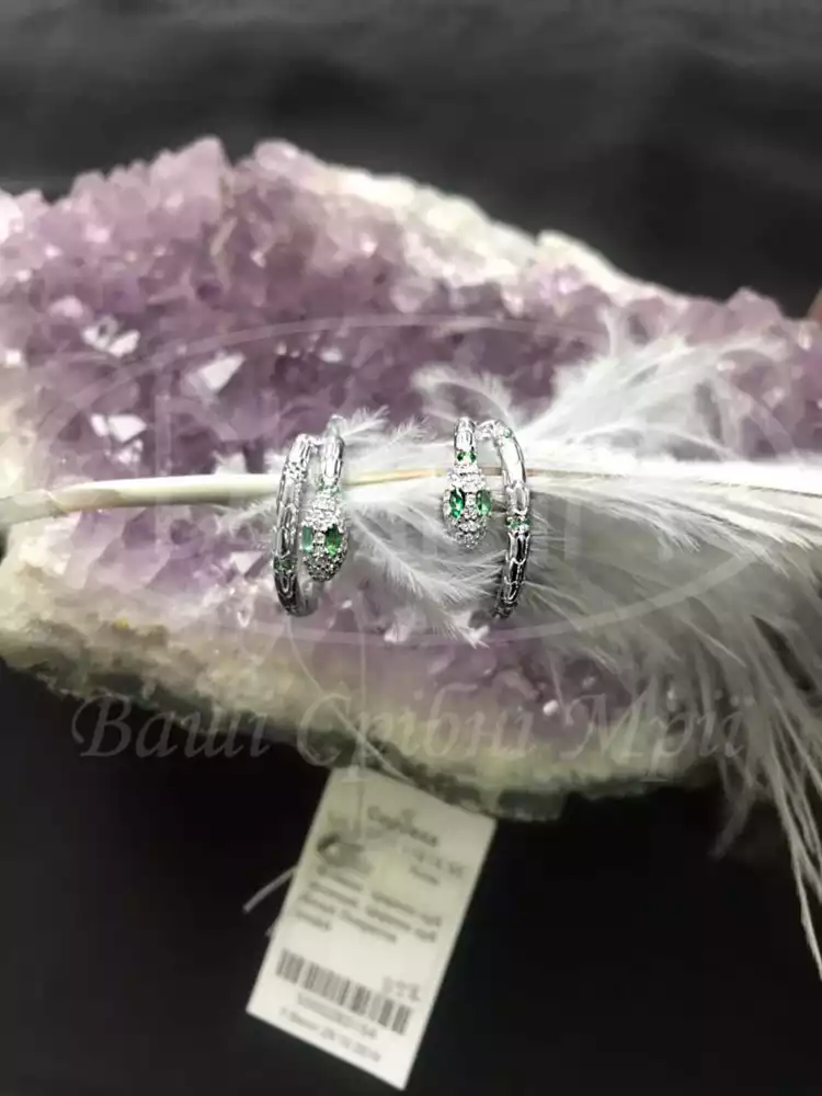 Сережки срібні "Змія" фото 2