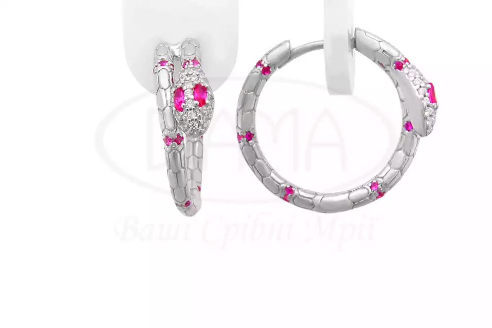 Сережки срібні "Змія" фото 1