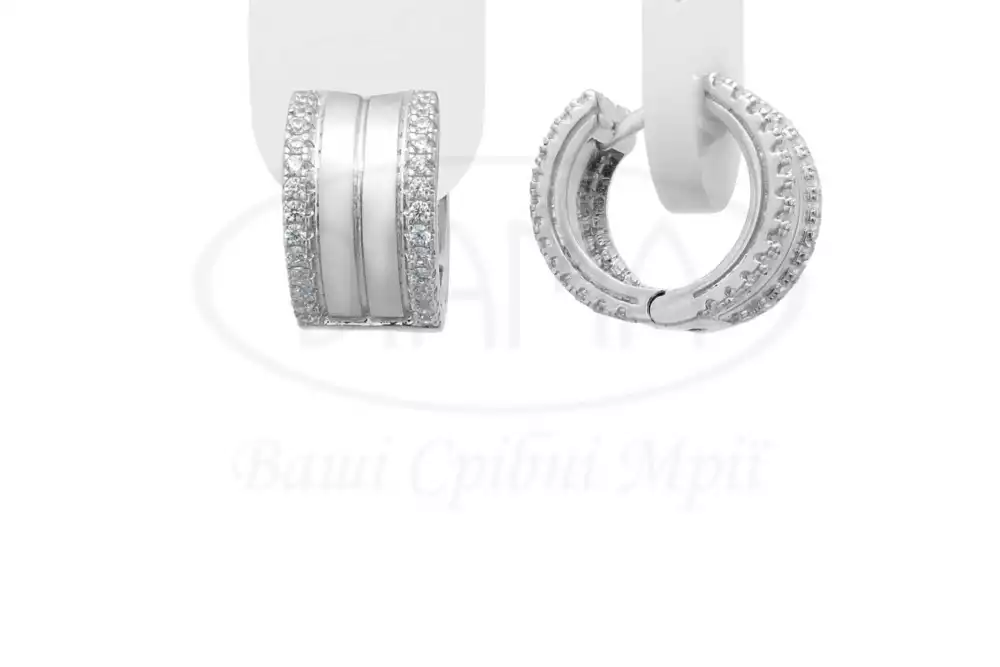 Сережки срібні з Цирконом фото 1