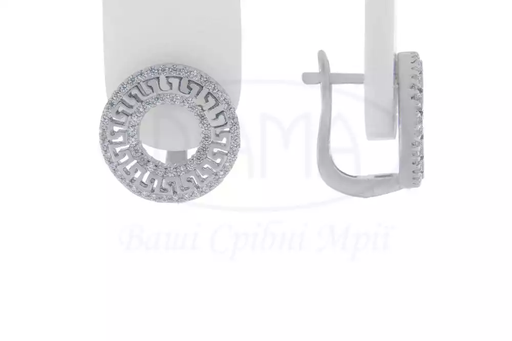 Срібні сережки з Цирконом фото 1