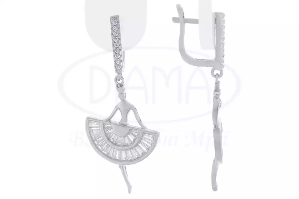 Срібні сережки "Балерина" фото 1